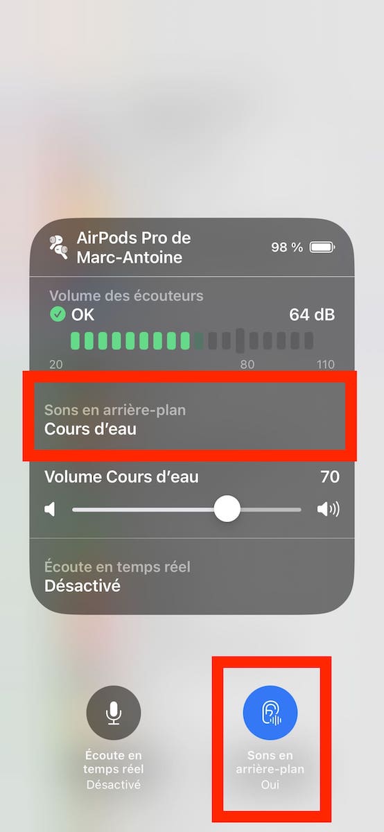comment activer les bruits en arrière plan avec les airpods