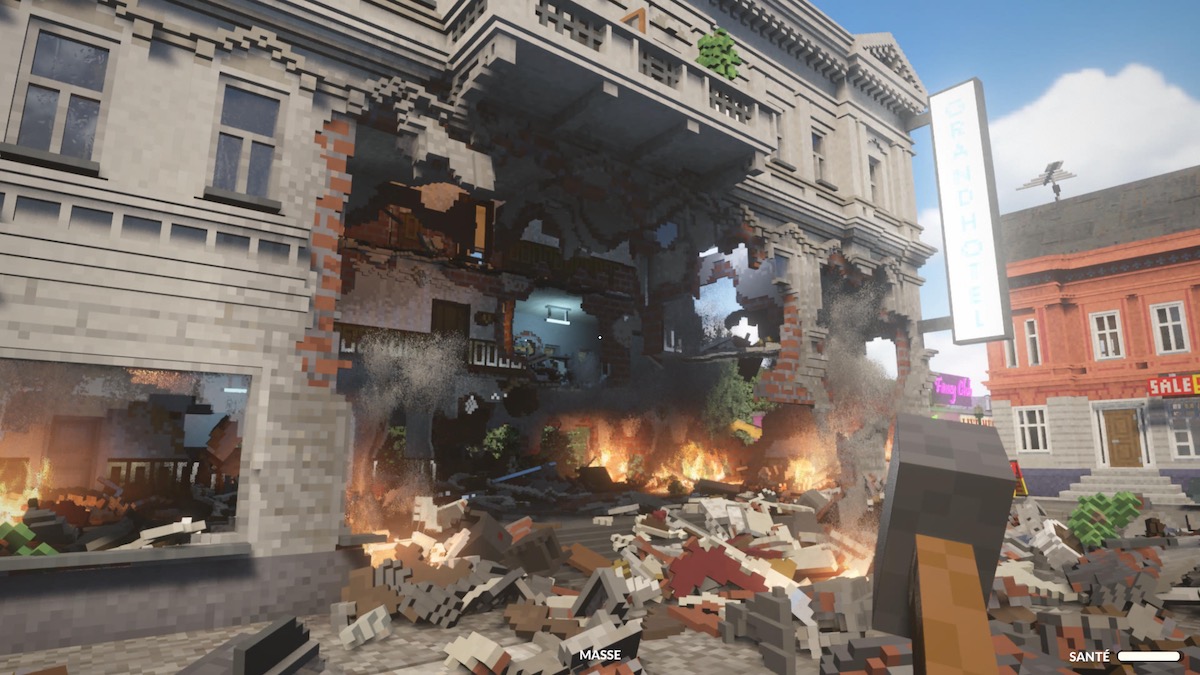 explosion d'un hôtel dans le jeu Teardown sur PS5