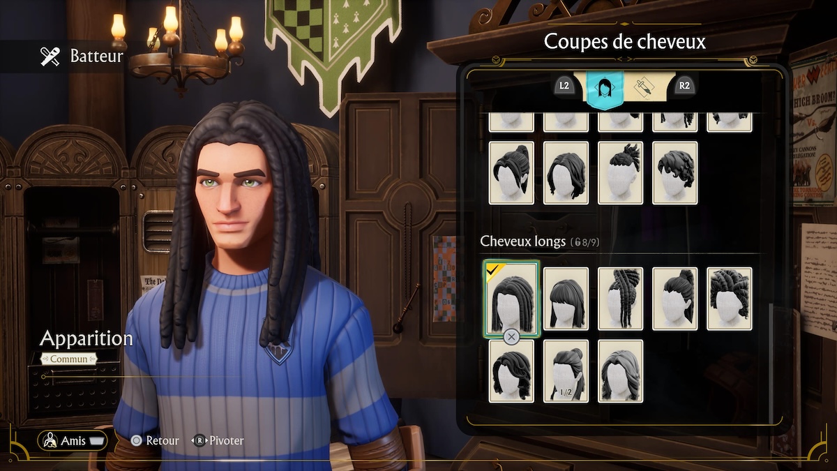 l'éditeur de personnages du jeu Harry potter Quidditch Champions