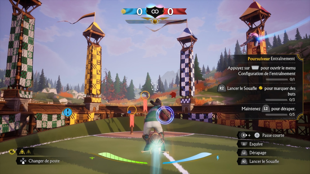 un entrainement dans le jeu video Harry Potter Quidditch Champions
