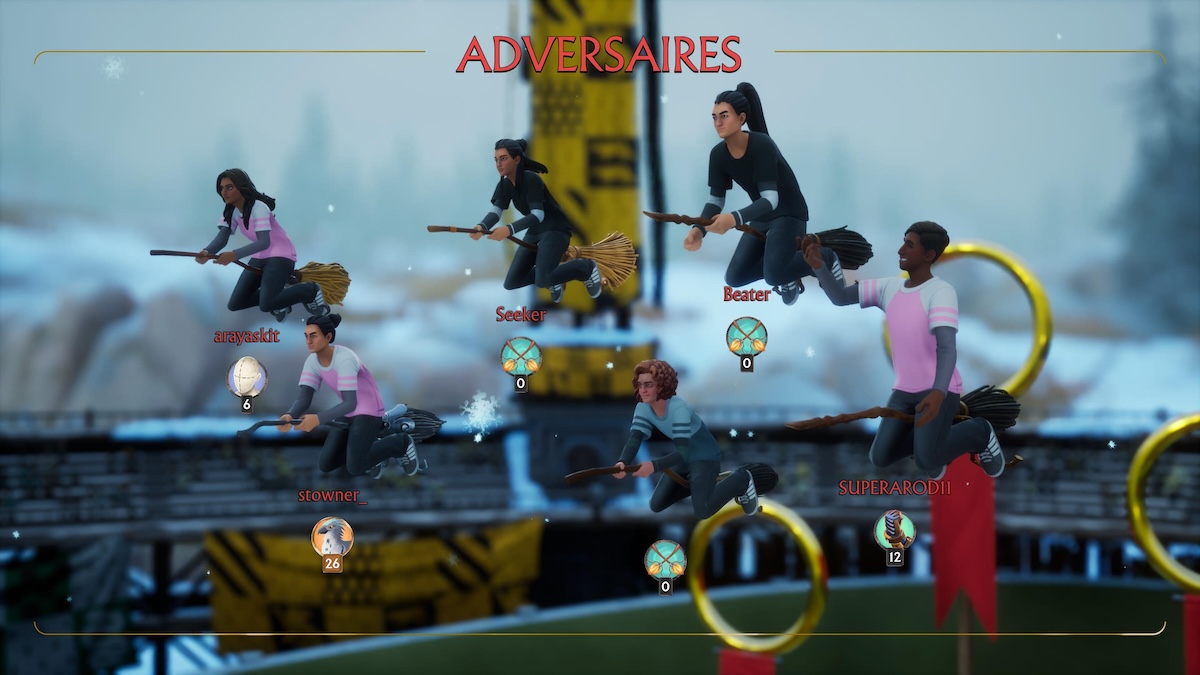 une équipe adverse dans le jeu harry potter quidditch champions